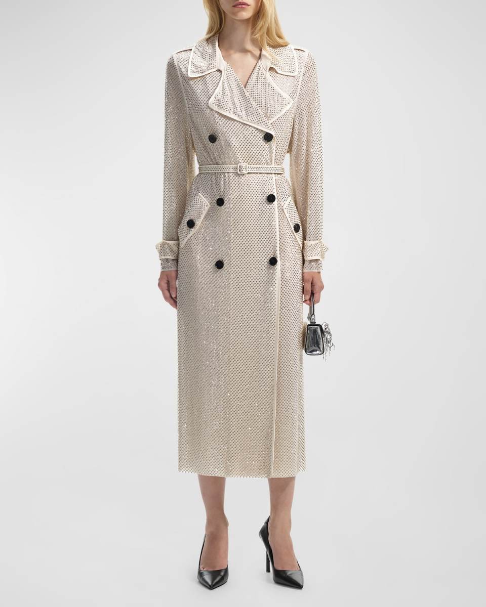 Rhinestone Trench Coat
